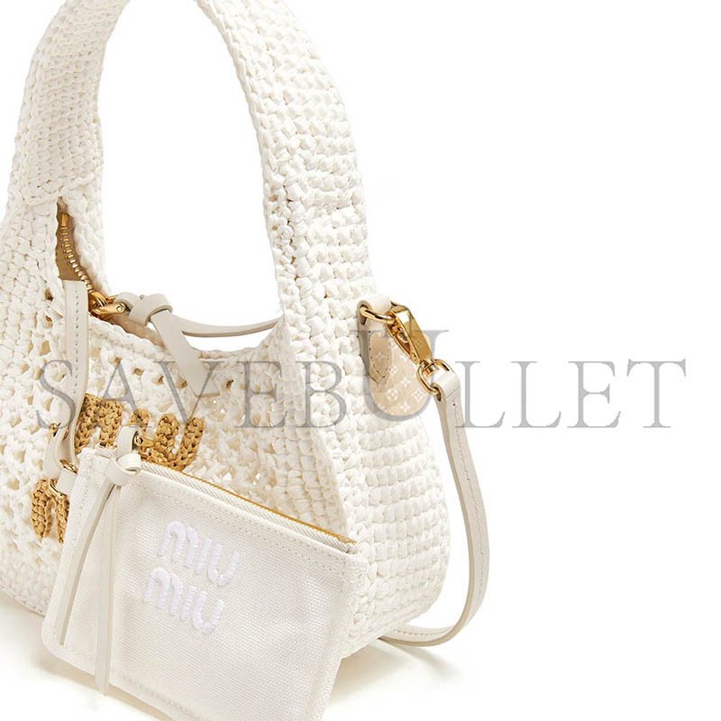 MIU MIU WANDER RAFFIA HOBO BAG 5BC125 (20*17*6cm)
